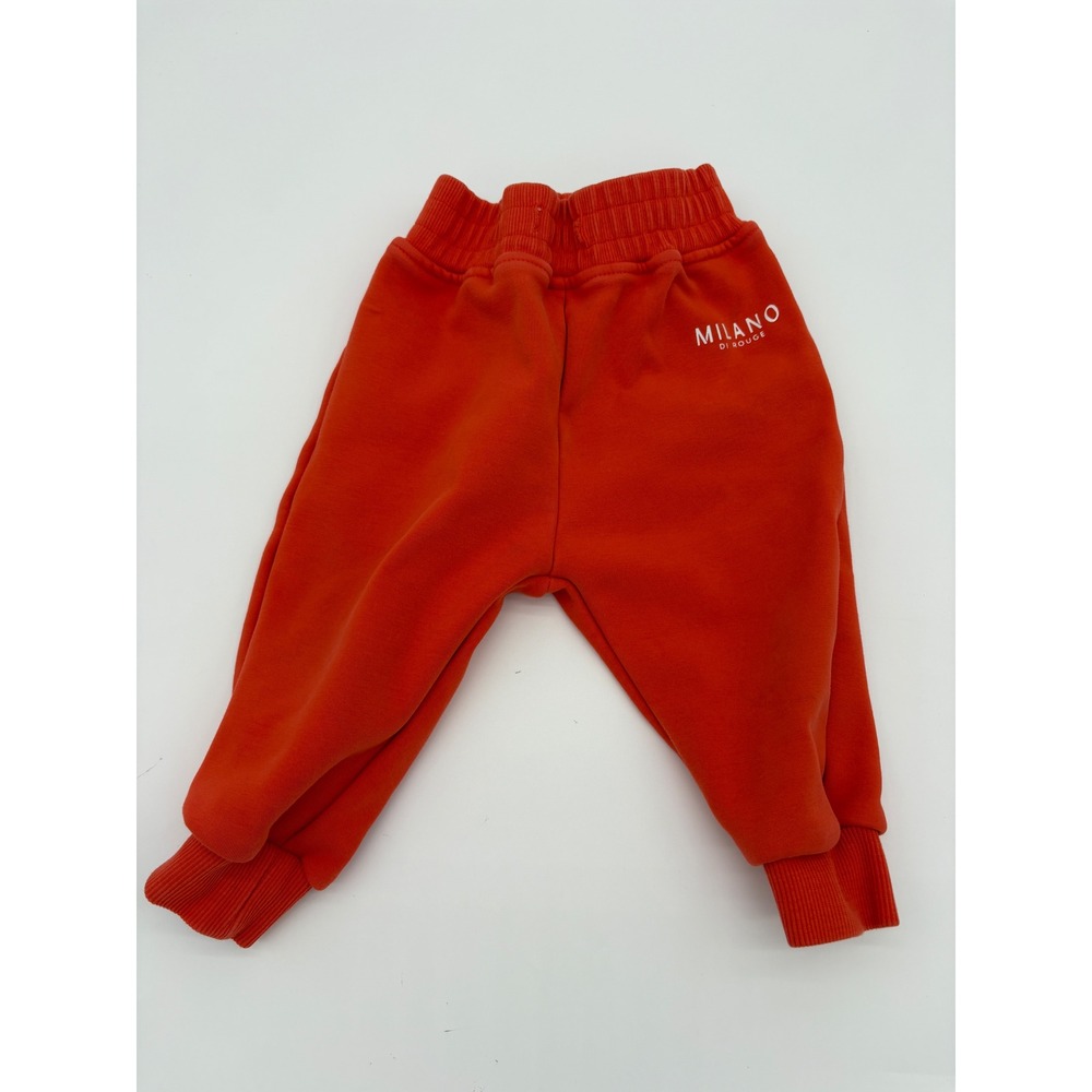Milano Di Rouge Sweatpants Kids 12-18 Months Orange Logo Joggers